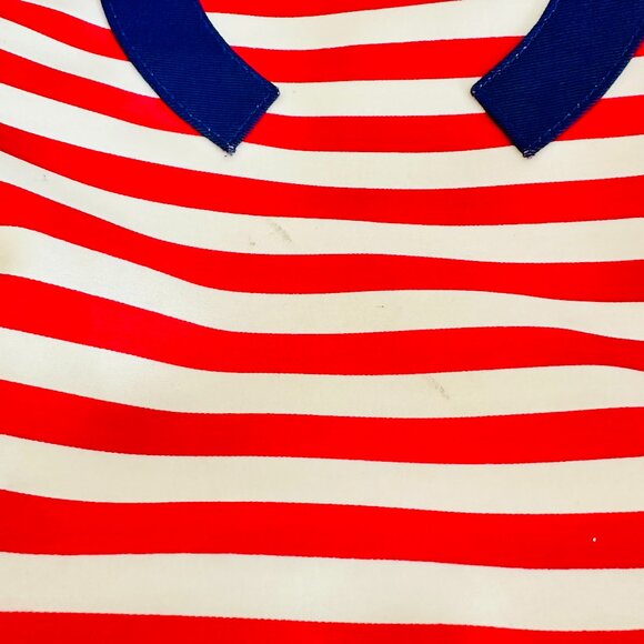 AUTHENTIC CHANEL CRUISE LINE CHAIN STRAP RED WHITE BLUE STRIPE RESORT VINTAGE - Picture 16 of 16